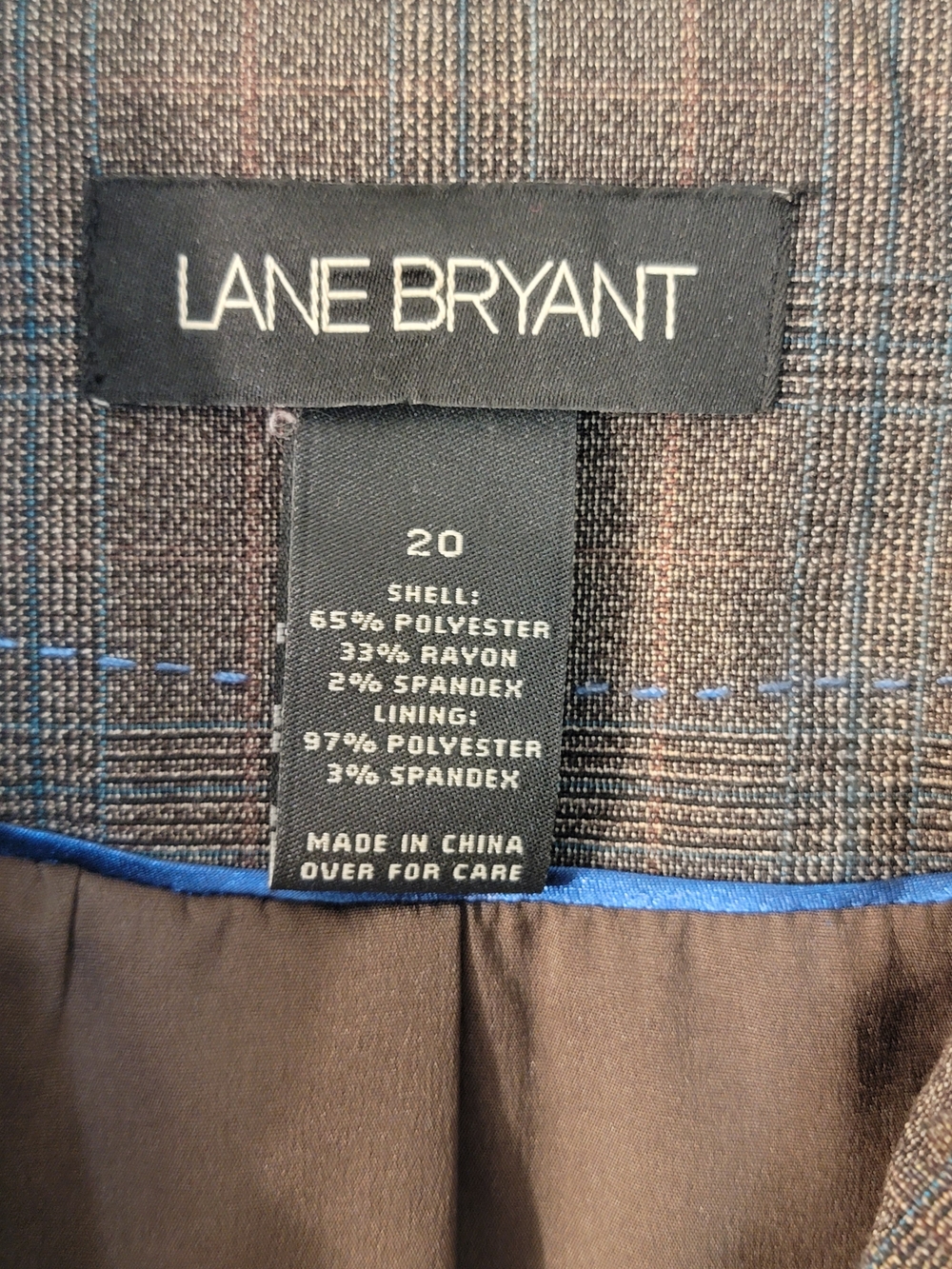 Lane Bryant Brown Plaid Blazer and Pants Set Size 20 - Picture 8 of 16
